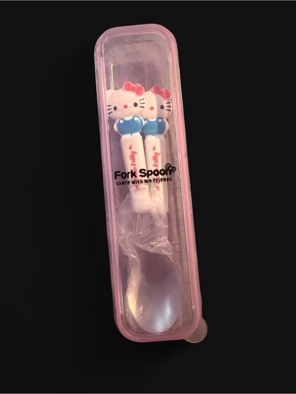 Pink Hello Kitty Kids Fork & Spoon Set with Case